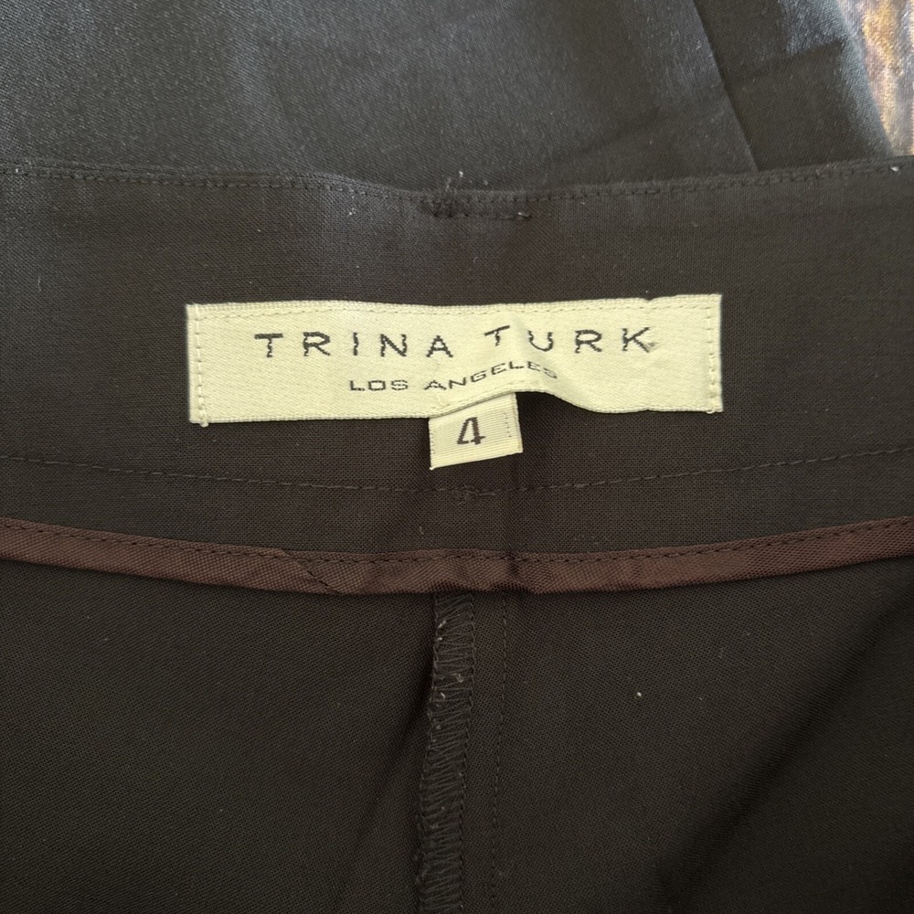 Trina Turk Los Angeles  | Black Trouser Dress Pant Business Straight Leg Size 4 - Picture 2 of 9